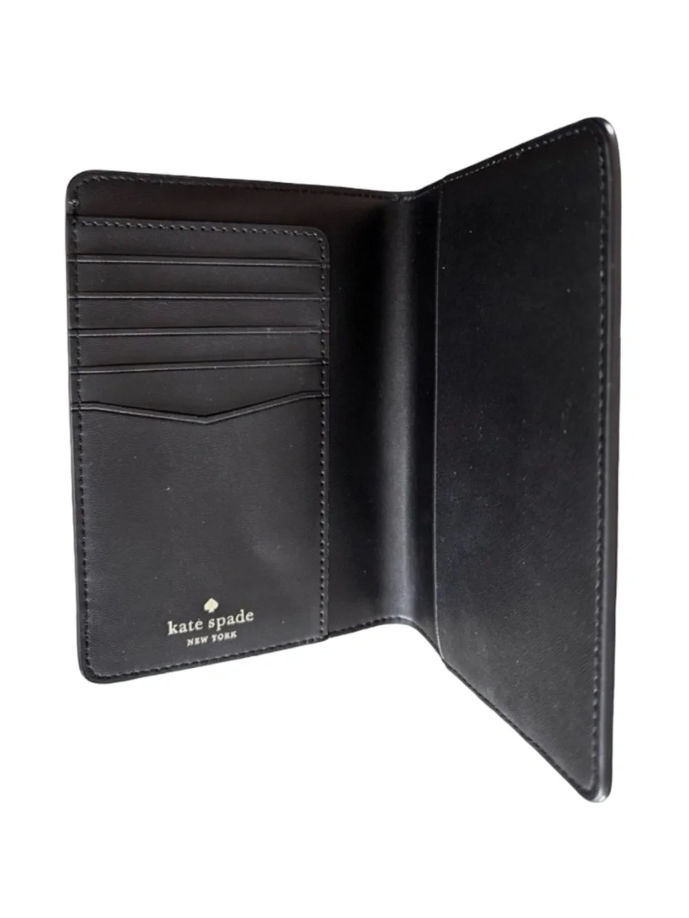 Kate Spade Madison Black Saffiano Leather Passport Case Holder Travel Wallet